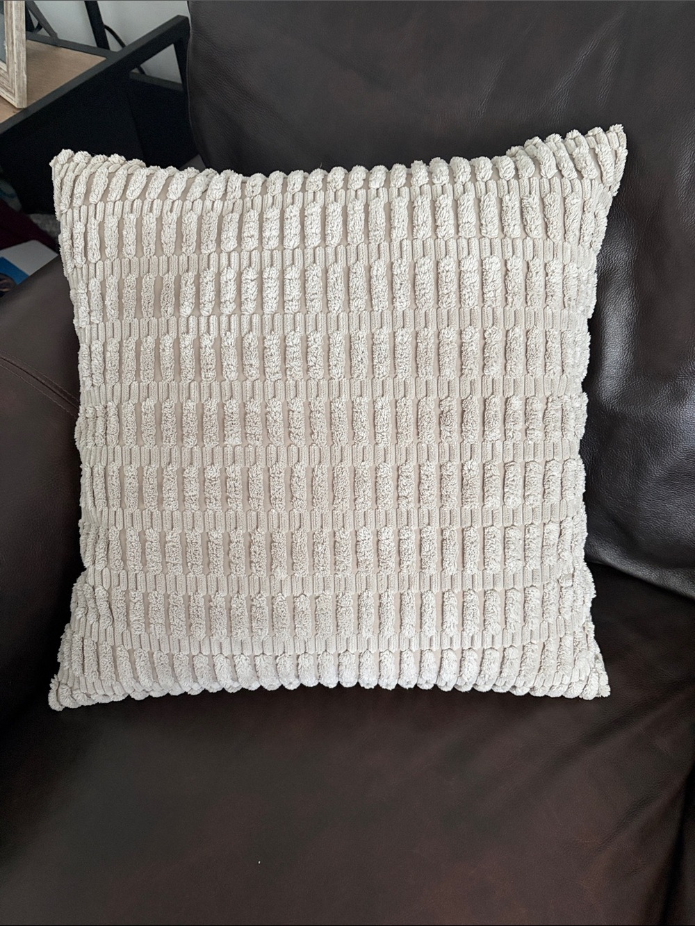 Two (2) Light Grey Textured Square Pillow Cover with Subtle Dot Pattern 20x20